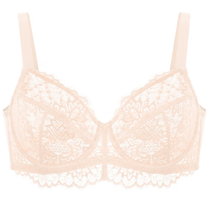 HSIA Sunflower Floral Lace Unlined Unpadded Plus Size Underwire Bra